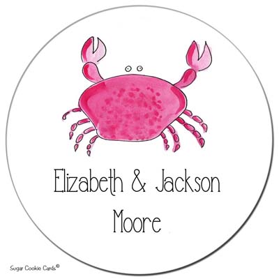 Sugar Cookie Gift Stickers - Crab