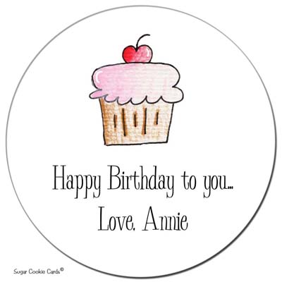Sugar Cookie Gift Stickers - Cupcake Sugar Cookie Gift Stickers - Cupcake