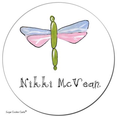 Sugar Cookie Gift Stickers - Dragonfly