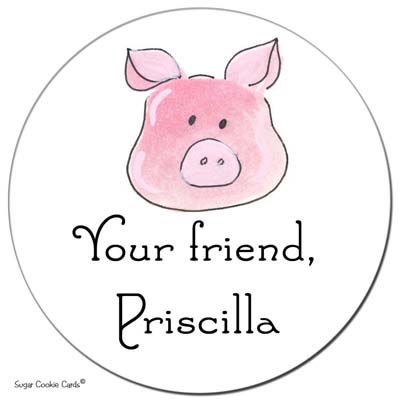 Sugar Cookie Gift Stickers - Pig