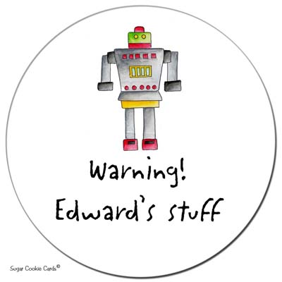Sugar Cookie Gift Stickers - Robot Sugar Cookie Gift Stickers - Robot