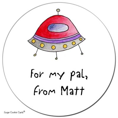 Sugar Cookie Gift Stickers - Spaceship Sugar Cookie Gift Stickers - Spaceship