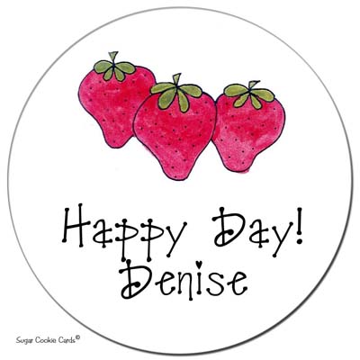 Sugar Cookie Gift Stickers - Strawberries