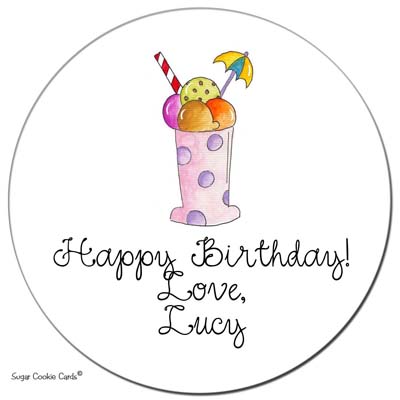 Sugar Cookie Gift Stickers - Sundae Sugar Cookie Gift Stickers - Sundae