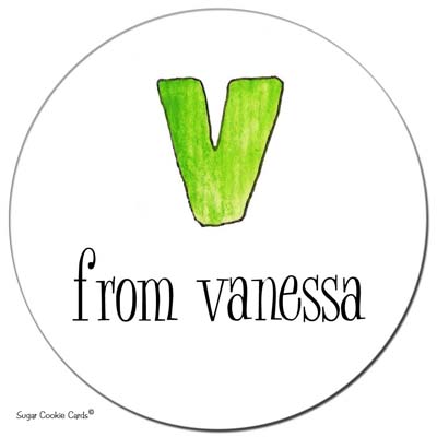 Sugar Cookie Gift Stickers - V Sugar Cookie Gift Stickers - V