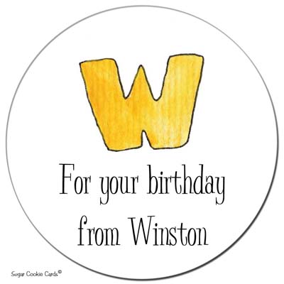 Sugar Cookie Gift Stickers - W Sugar Cookie Gift Stickers - W