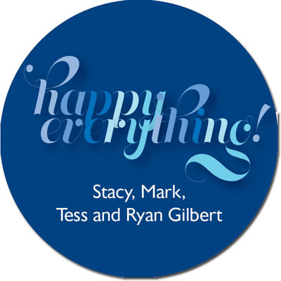 Gift Stickers by iDesign - Happy Everything Blue (Holiday)