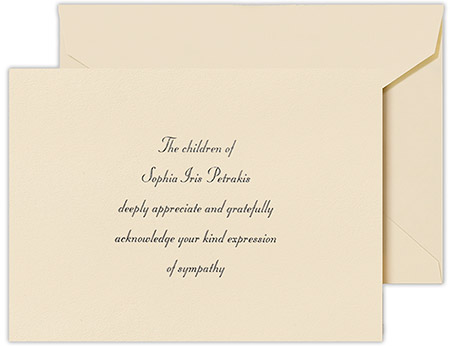 Sympathy Acknowledgement Notes by Crane (Stuyvesant) Sympathy Acknowledgement Notes by Crane (Stuyvesant)