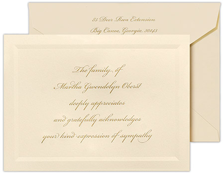 Sympathy Acknowledgement Notes by Crane (Bevel Panel) Sympathy Acknowledgement Notes by Crane (Bevel Panel)