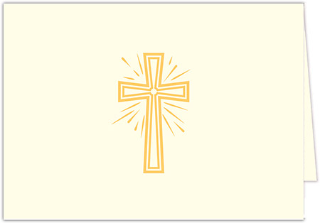 Small Sympathy Acknowledgement Note/Funeral Thank You Cards by Three Bees (Radiant Cross Of Faith)