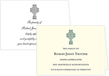 Small Sympathy Acknowledgement Note by Three Bees (Celtic Cross)