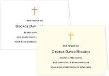 Small Folded Sympathy Acknowledgement Note by Three Bees (Simple Cross)