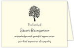 3 Bees - Small Folded Sympathy Acknowledgement Note (Tree)