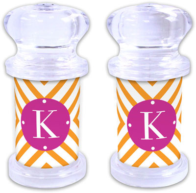 Dabney Lee Personalized Salt and Pepper Shakers - Chevron Dabney Lee Personalized Salt and Pepper Shakers - Chevron