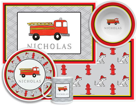 3 or 4 Piece Tabletop Sets by Kelly Hughes Designs (Firetruck)