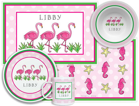 3 or 4 Piece Tabletop Sets by Kelly Hughes Designs (Flamingo Fun)