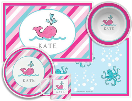 3 or 4 Piece Tabletop Sets by Kelly Hughes Designs (Preppy Whale)
