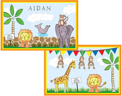 Placemats by Kelly Hughes Designs (Zoo Friends)