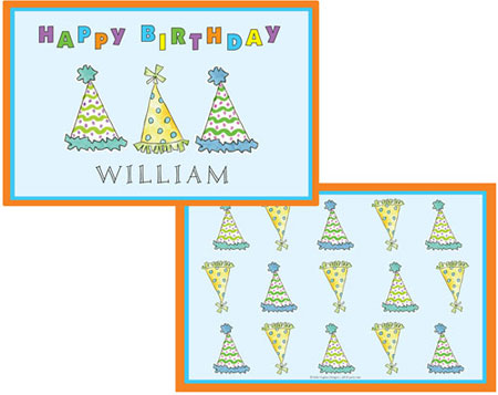 Placemats by Kelly Hughes Designs (Party Hats) Placemats by Kelly Hughes Designs (Party Hats)