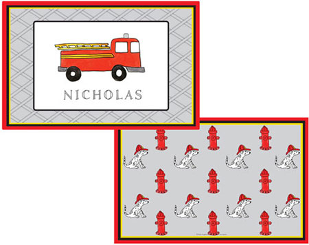 Placemats by Kelly Hughes Designs (Firetruck) Placemats by Kelly Hughes Designs (Firetruck)