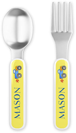 Fork and Spoon Utensil Sets by Kelly Hughes Designs (Monster Trucks)