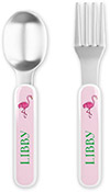 Fork and Spoon Utensil Sets by Kelly Hughes Designs (Flamingo)