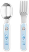 Fork and Spoon Utensil Sets by Kelly Hughes Designs (Bunny Blue)