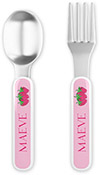 Fork and Spoon Utensil Sets by Kelly Hughes Designs (Strawberry)