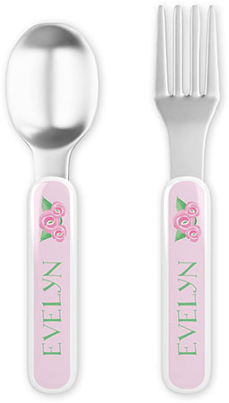 Fork and Spoon Utensil Sets by Kelly Hughes Designs (Pink Blooms) Fork and Spoon Utensil Sets by Kelly Hughes Designs (Pink Blooms)