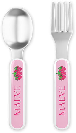 Fork and Spoon Utensil Sets by Kelly Hughes Designs (Strawberry) Fork and Spoon Utensil Sets by Kelly Hughes Designs (Strawberry)