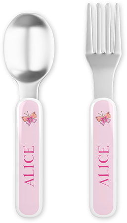 Fork and Spoon Utensil Sets by Kelly Hughes Designs (Butterfly Kisses) Fork and Spoon Utensil Sets by Kelly Hughes Designs (Butterfly Kisses)
