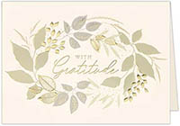 Thanksgiving Greeting Cards by Carlson Craft - Gratitude Greenery with Foil