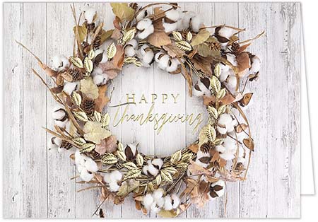 Thanksgiving Greeting Cards by Carlson Craft - Rustic Autumn Wreath Thanksgiving Greeting Cards by Carlson Craft - Rustic Autumn Wreath