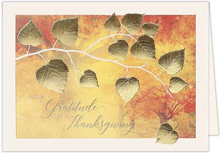 Thanksgiving Greeting Cards by Carlson Craft - Autumn Wonder with Foil Thanksgiving Greeting Cards by Carlson Craft - Autumn Wonder with Foil
