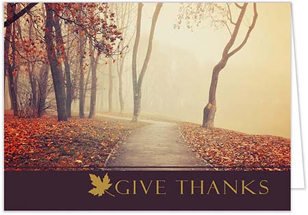 Thanksgiving Greeting Cards by Carlson Craft - Autumn Park Thanksgiving Greeting Cards by Carlson Craft - Autumn Park