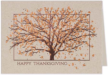 Thanksgiving Greeting Cards by Carlson Craft - Autumn Tree Thanksgiving Greeting Cards by Carlson Craft - Autumn Tree