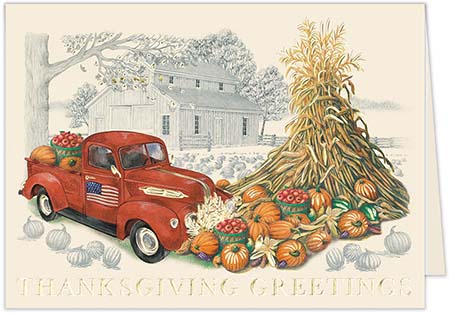 Thanksgiving Greeting Cards by Carlson Craft - American Appreciation with Foil Thanksgiving Greeting Cards by Carlson Craft - American Appreciation with Foil