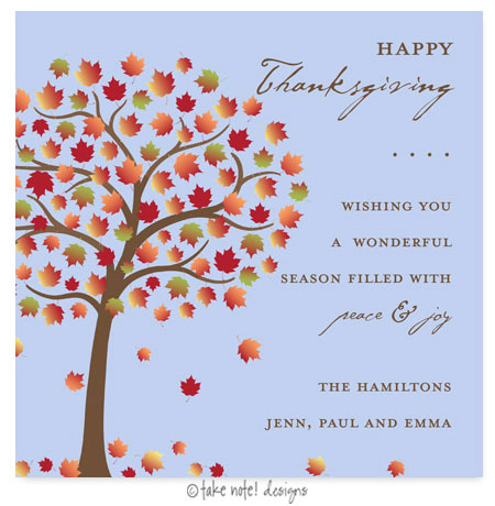Take Note Designs - Fall/Thanksgiving Greeting Cards (Autumn Sunrise Square)