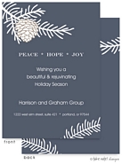 Take Note Designs - Fall/Thanksgiving Greeting Cards (Navy Pinecone and Branch)