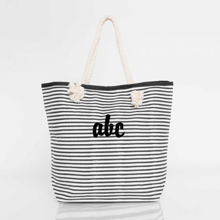 Knotted Rope Totes by CB Station (Black Striped) Knotted Rope Totes by CB Station (Black Striped)
