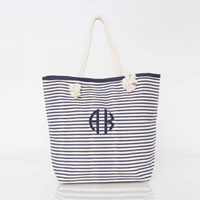 Knotted Rope Totes by CB Station (Navy Striped)