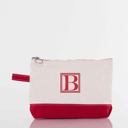 Red Trimmed Makeup Bag by CB Station