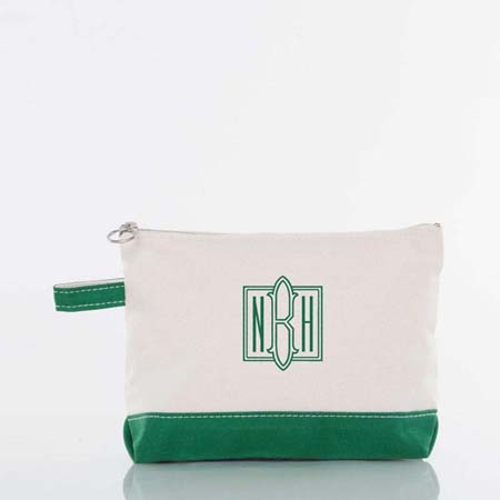 Emerald Trimmed Makeup Bag by CB Station