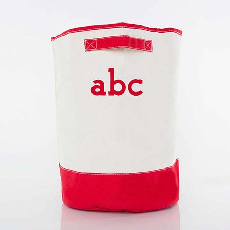 Red Trimmed Canvas Laundry Hampers by CB Station