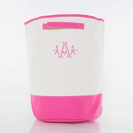 Hot Pink Trimmed Canvas Laundry Hampers by CB Station