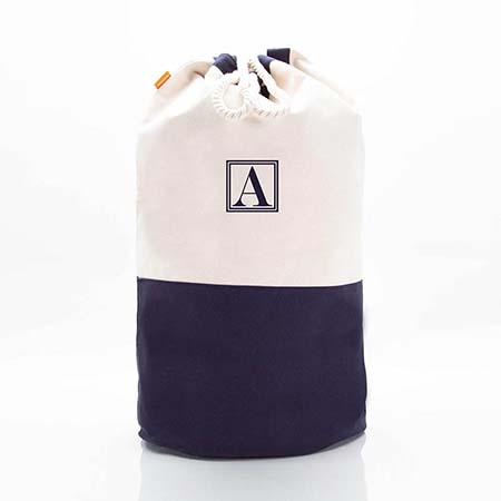 Navy Trimmed Canvas Laundry Duffels by CB Station