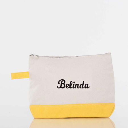 Yellow Trimmed Makeup Bag by CB Station