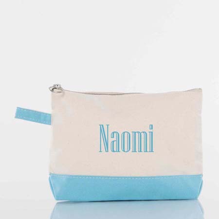 Baby Blue Trimmed Makeup Bag by CB Station