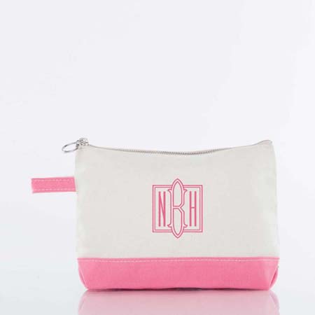 Coral Trimmed Makeup Bag by CB Station