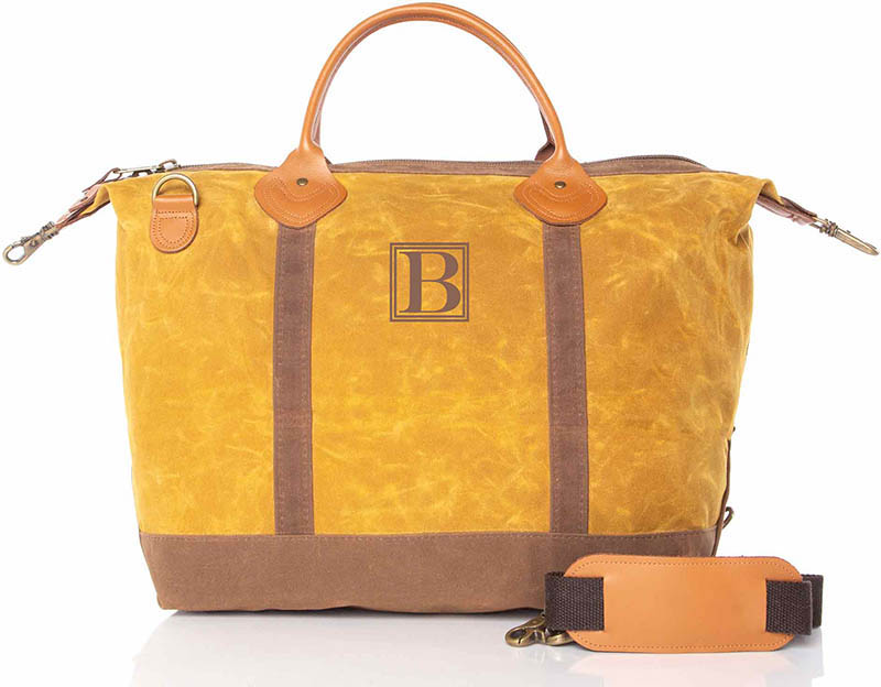 Yellow Waxed Zippered Weekender Tote Bags by CB Station
